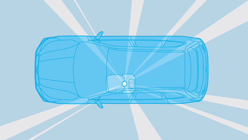 Illustration showing the excellent sightlines of the 2023 Forester