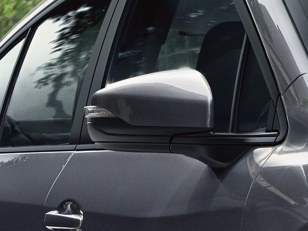 Closeup of 2024 Subaru Legacy GT door mirror.