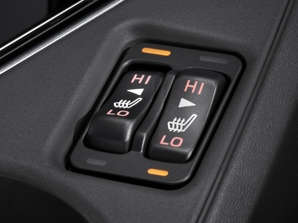Shot of the heat front seats switches.