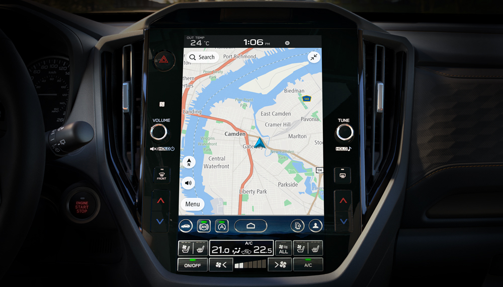 Écran 11,6 po du système d’infodivertissement/navigation des Forester Limited et Premier 2026.