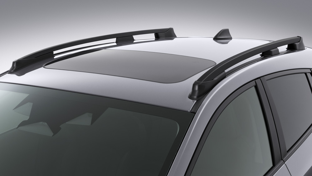 2027 Subaru Crosstrek roof rails with integrated crossbars and power moonroof.
