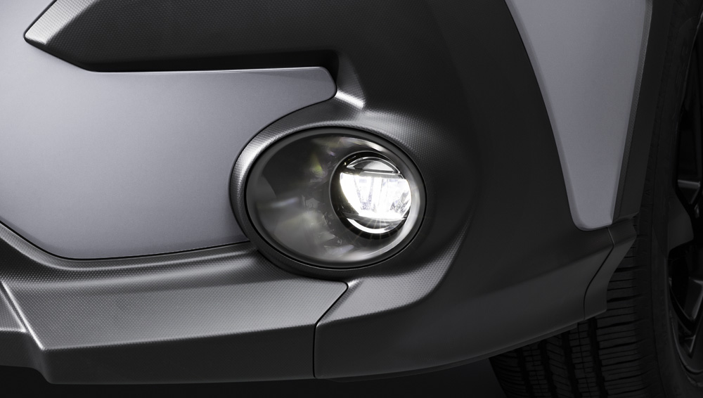 2027 Subaru Crosstrek LED fog light integrated into the front bumper.